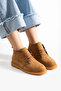 Tan Suede Lace-Up Boots (Anti-Slip) - 6