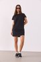Women's Jessy Crew Neck Regular Fit Knitted Dress 100% Cotton - Black - 8