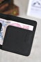 حامل بطاقات رفيع من الجلد الطبيعي باللون الأسود - 4