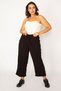 Women's Black Woven Viscose Fabric Trousers with Elastic Waist and Lace Detail and Side Pockets 65n33981 - 5