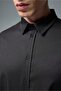 Men's Regular Fit Black Shirt (Lyocell) - 3