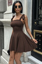 Brown Tie-Detail Bow-Strap Dress 7081 - 2