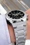 Men's Wristwatch 3 Atm Water Resistant Silver-Black Color Steel Band Cbk452 - 3