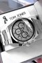 Men's Wristwatch with Calendar 3 Atm Water Resistant Silver Color Steel Band Gtje2076C4 - 4