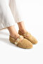 Women's Mink Wool Buttoned Winter Ballerina Shoes for Home and Outdoor Use - 6