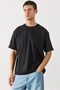 Men's Oversize Thick T-Shirt 100% Cotton - Black - 3