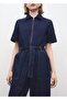 Denim Jumpsuit with Belt