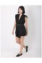 Black Padded Oversize Vest with Belt - 7