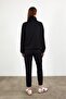 Women's Norah Collar Detailed Regular Fit Sweatshirt - Black - 4