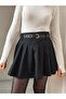 Belted Pleated Skirt with Shorts - 2