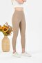 Women's Cream High Waist Ribbed Leggings