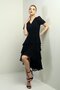 Women's Double Breasted Collar Back Zipper Katkat Pleated Chiffon Dress