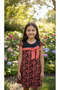 Orange Rose Printed Girl's Dress - 5