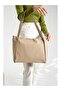 Beige Large Size Women's Shoulder and Shoulder Bag with Zipper - Stylish and Modern Design - 2