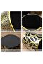 Black Plastic Trash Can 26×24.5 cm Gold-Edged Pattern - 3