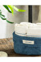 Quadro Cotton 4-Piece Hand Towel Set Cobalt Blue-Ecru