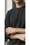 Stainless Steel Model Braided Men's Silver Gold Color Bracelet - 7