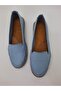100% Genuine Leather and Handmade, Blue Color Casual Ballerina Model - 5
