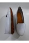 100% Genuine Leather and Handmade, White Color Casual Ballerina Model