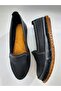 100% Genuine Leather and Handmade Black Color Casual Ballerina Model - 4