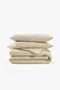 Washed Linen Double Duvet Cover Set Beige - 2