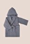 Waffle Pike Textured Baby and Children's Bathrobe Gray
