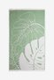 Monstera Leaf Jacquard Peshtemal Green, with Carrying Bag 90X160