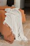 Wrinkled Linen Blend Sofa Throw, Blanket Off-White 170X245 cm - 3