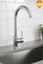 Kitchen faucet - stark premium stainless brass body, 40mm ceramic cartridge swivel spout swan spout kitchen faucet - 3