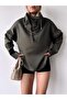 Women's Design Lace-up Collar Super Stylish Trend Scuba Sweatshirt - 5
