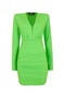 Women's Padded Long Sleeve Sports Stylish V-Neck Body Hugging Mini Dress - 8