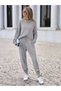 Women's Standard Mold Knitted Textured Sports Design Stylish Knitwear Set - 3