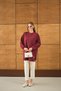 Women's Arma Detail Casual Tunic Claret Red - 2