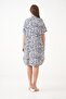 Women's Shirt Collar Front Button Short Sleeve Summer Print Plus Size Curve Summer Woven Dress - 8