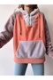 Women's Multicolored Kangaroo Pocket Hooded Sports Stylish Oversize Sweatshirt - 2