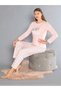 Long Sleeve Crew Neck Pajama Set - Summer Heart Pattern Soft Milan Fabric - 59-01 (M, L