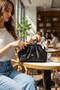 Reflective Satin Suede Black Soft Faux Leather Crossbody Women's Clutch and Evening Bag