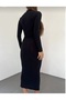 Siyah Midi Elbise - 3