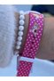 Girl's Wristwatch, Pink Silicone Strap 10 Atm Suitable for Pool and Sea Use, with Pearl Bracelet Gift - 8