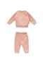 100% Cotton Baby Girl Set with Snap Buttons at the Neck, Lamb Suzene Embroidered Top & Elastic Waist Bottoms - 2