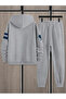 Unisex Printed Hooded Sweat Tracksuit Set - 2