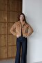 Trend Welsoft Fabric Crop Pocketed Buttoned Plush Jacket Women - 5