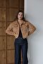 Trend Welsoft Fabric Crop Pocketed Buttoned Plush Jacket Women - 4