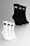 Venum 6 Pairs Premium Combed Cotton Crew Socks - Black & White Ufc Patterned Sports Socks