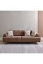 Elora 3 Seater Fabric Sofa - Brown/Beige, Stylish & Comfortable, Wood/Metal Frame, 2 Years Warranty - 2