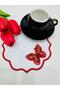 2 Pieces of Three-Dimensional Butterfly Detailed Coffee Side Cocktail Napkins & Coasters. - 2