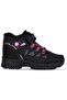 Nha 5105 Fur-Lined Elastic Velcro Non-Slip Sole Black Pink Children's Boots - 2