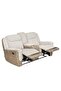 Brixx 2 Seater Fabric Recliner - L.Brown, Stylish Wood & Fabric Design, Comfortable Seating - 3