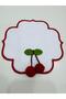 6 Pieces of Artificial Cherry Detailed Coffee Side Cocktail Napkins & Coasters. - 3