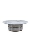 Fortville Round Medium High Gloss Coffee Table - Grey & Brushed Gold, Stylish Living Room Accent